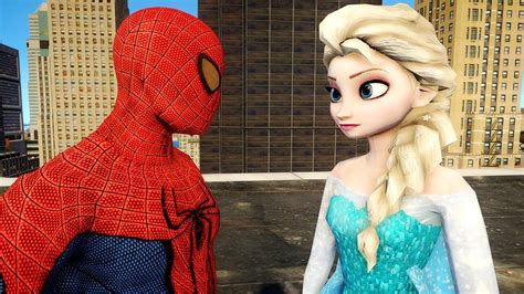 frozen elsa and spiderman|More.